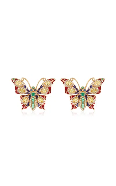 Nelly Rojas 18k Yellow Gold Butterfly Iris Earrings