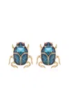 Nelly Rojas 18k Yellow Gold Delirio Beetle Topaz Earrings In Gold