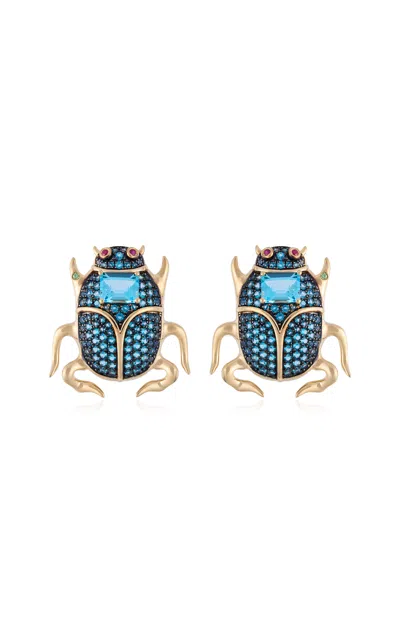 Nelly Rojas 18k Yellow Gold Delirio Beetle Topaz Earrings