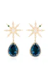 Nelly Rojas 18k Yellow Gold Eternity London Blue Earrings