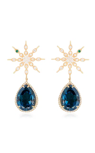 Nelly Rojas 18k Yellow Gold Eternity London Blue Earrings