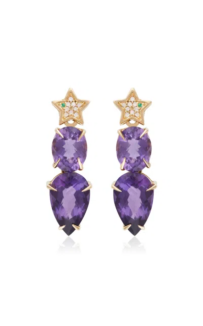 Nelly Rojas 18k Yellow Gold Grape Star Earrings