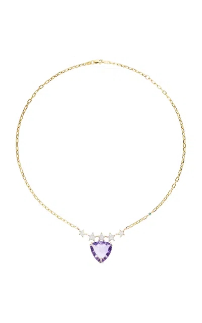 Nelly Rojas 18k Yellow Gold Hada Five Star Amethyst Necklace