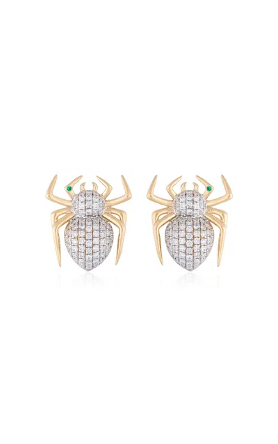 Nelly Rojas 18k Yellow Gold Lola Spider Diamond Earrings