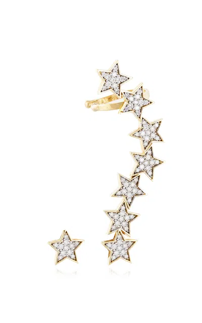 Nelly Rojas 18k Yellow Gold Mimosa Party Ear Crawler Set