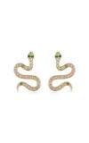 Nelly Rojas 18k Yellow Gold Mini Serpentine Snake Earrings Yellow Gold