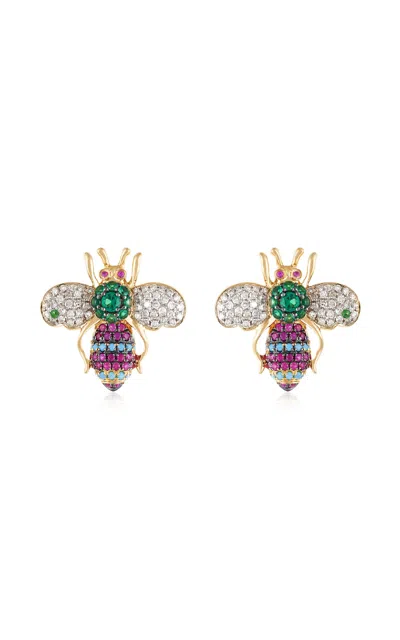 Nelly Rojas 18k Yellow Gold Pina Bee Earrings