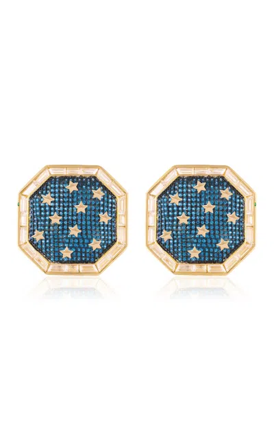 Nelly Rojas 18k Yellow Gold Sabah Topaz And Diamond Earrings
