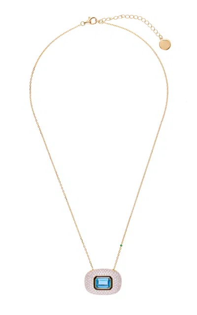 Nelly Rojas 18k Yellow Gold Sublime Diamond And Topaz Necklace