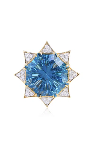 Nelly Rojas 18k Yellow Gold Super K Star Topaz Ring