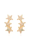 Nelly Rojas 18k Yellow Gold Triple Mimosa Earrings