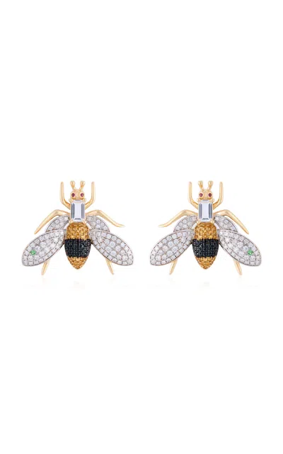 Nelly Rojas 18k Yellow Gold Véspula Yellow Topaz And Onyx Earrings