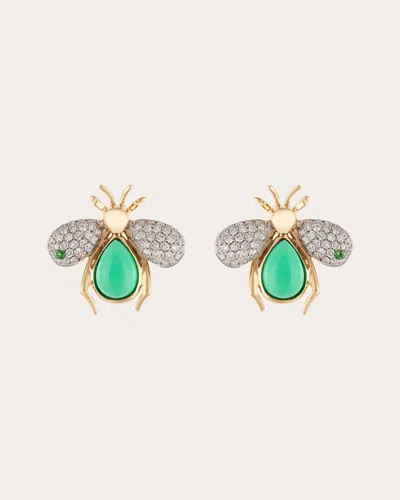Nelly Rojas Women's Abejas Real Stud Earrings In Green
