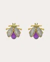 Nelly Rojas Women's Amethyst & Diamond 18k Gold Mini Catarina Stud Earrings