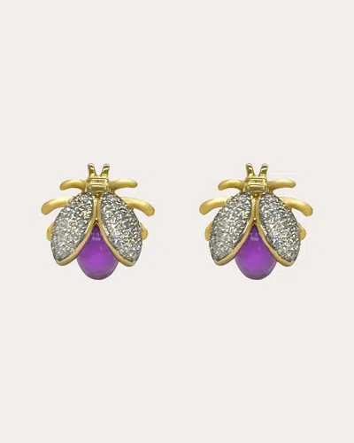 Nelly Rojas Women's Amethyst & Diamond 18k Gold Mini Catarina Stud Earrings