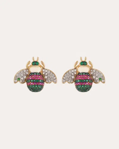 Nelly Rojas Women's Diamond & Gemstone 18k Gold Apis Stud Earrings