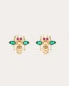 Nelly Rojas Women's Diamond & Gemstone 18k Gold Mini Ceratina Stud Earrings