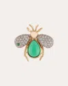Nelly Rojas Women's Diamond & Jade 18k Gold Abeja Real Ear Cuff