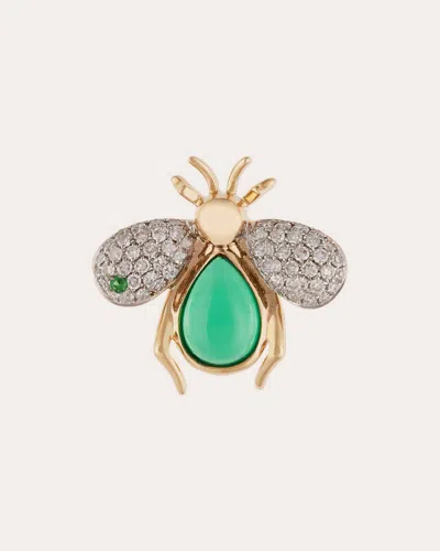 Nelly Rojas Women's Diamond & Jade 18k Gold Abeja Real Ear Cuff