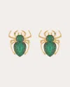 Nelly Rojas Women's Green Spinel & 18k Gold Lola Spider Stud Earrings