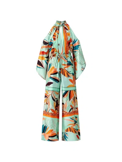 Nema Floral-print Halterneck Jumpsuit In Multi