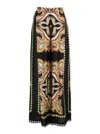 Nema Multicolor Pants With Wide-leg Design And All-over Printed Motif In Viscose Woman