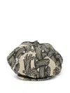 Nemen Button-embellished Graphic-print Baker Boy Hat In Multi