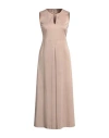 Nenah Woman Midi Dress Beige Size L Polyester, Cotton, Elastane In Beige