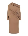 Nenah Woman Mini Dress Camel Size M Viscose, Polyester, Elastane