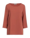 Nenah Woman Top Rust Size M Polyester, Elastane In Red