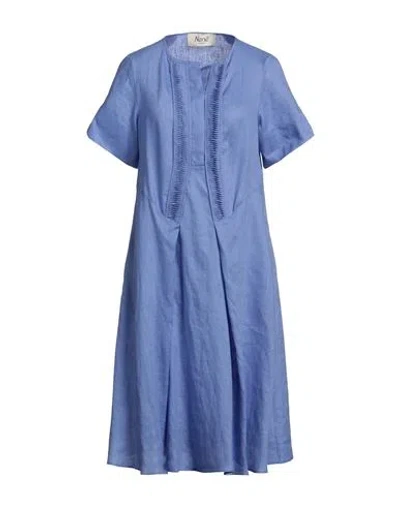 Nenè Woman Midi Dress Blue Size 6 Linen