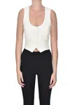 Nenette Cropped Gilet In White