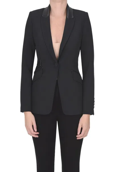 Nenette Eco-leather Inserts Blazer In Black