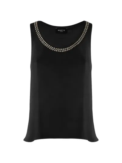 Nenette Embellished Sleeveless Top In Black