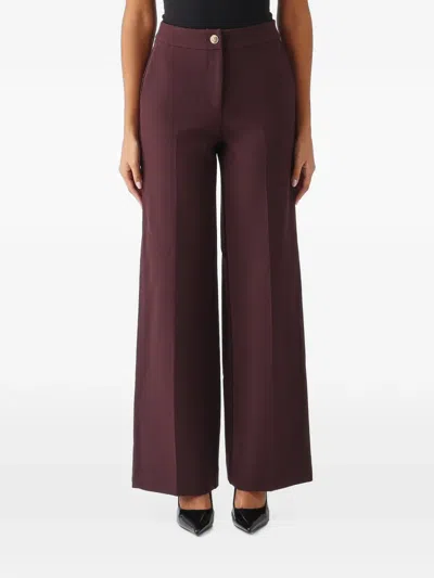 Nenette Ephemeral Wide-leg Tailored Trousers In Red