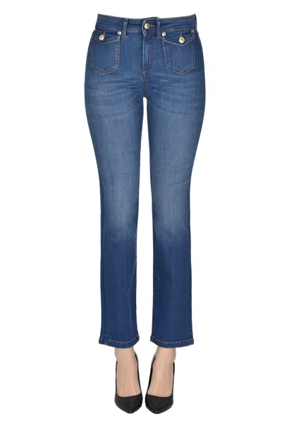 Nenette Flared Jeans With Pockets At Front In Denim