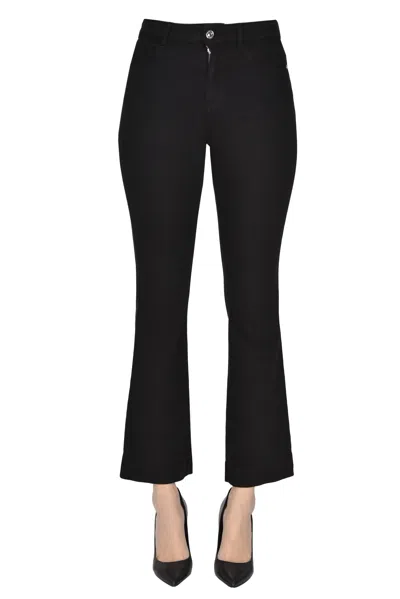 Nenette Flared Leg Cropped Jeans In Black