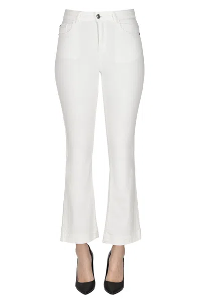 Nenette Flared Leg Cropped Jeans In White