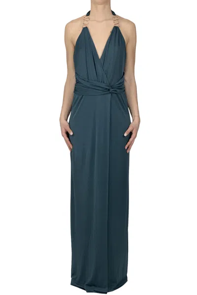 Nenette Fluid Jersey Long Dress In Blue