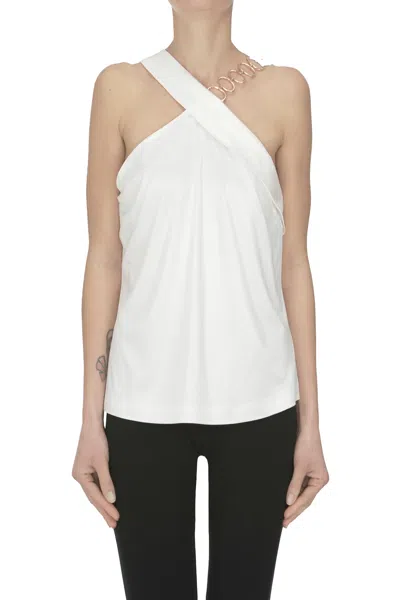Nenette Fluid Jersey Top In White