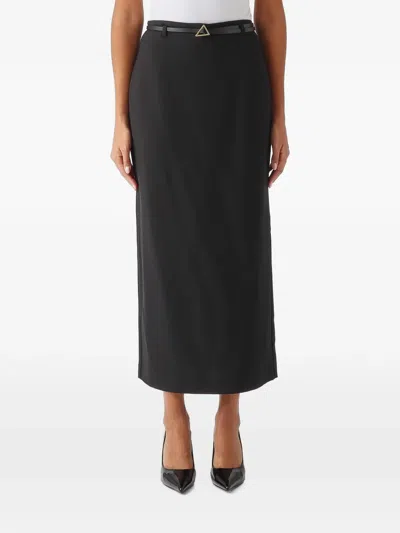Nenette Gaia Belted Skirt In Black