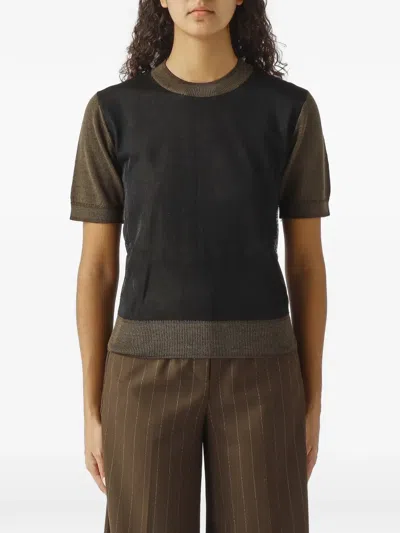 Nenette Melissa Colour-block Short-sleeved T-shirt In Black