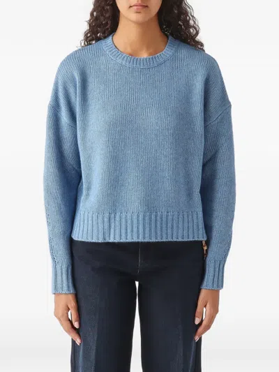 Nenette Milles Ribbed-knit Drop-shoulder Sweater In Blue
