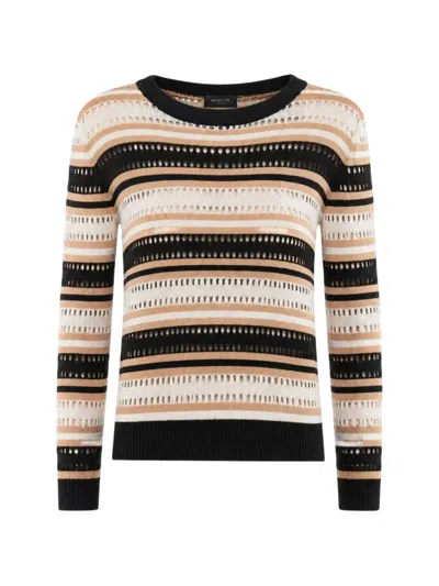 Nenette Perforated-knit Striped Knit In Multi