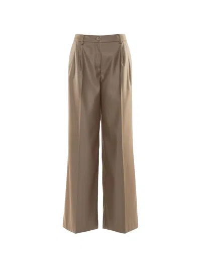 Nenette Pleated Wide-leg Trousers In Neutral