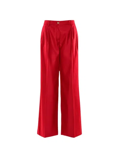 Nenette Pleated Wide-leg Trousers In Red
