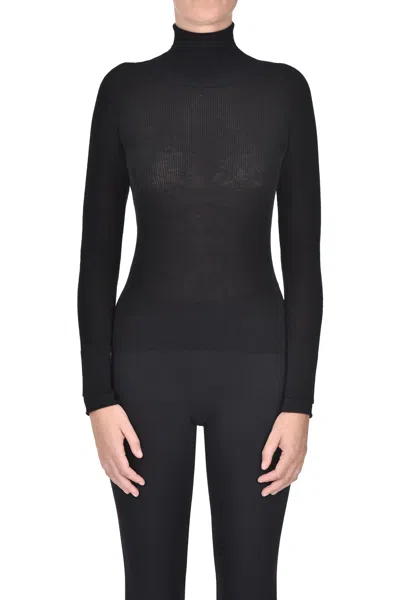 Nenette Ribbed Knit Pullover In Black
