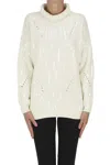 Nenette Sequined Turtlenck Pullover In White