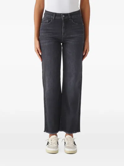 Nenette Spaziob Raw-cut Straight-leg Jeans In Grey