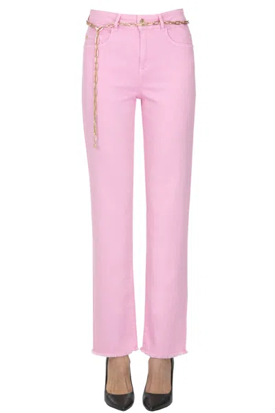 Nenette Straight Leg Jeans In Pink